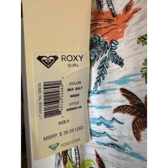 Roxy Girl Little Girl’s Tiki Dress – Size 3 – Sea Salt – NWT – MSRP $38 - Picture 4 of 4
